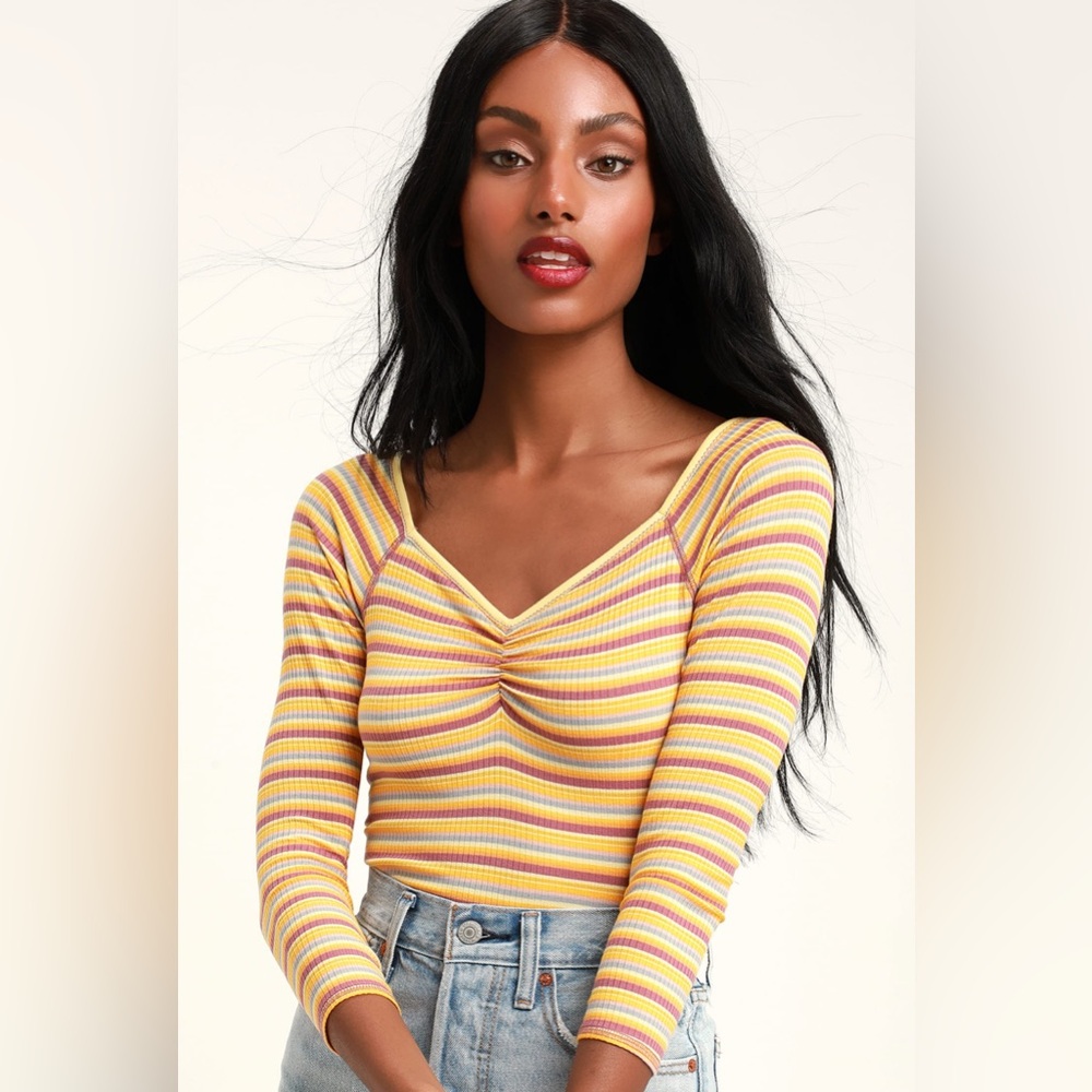 Free People Put a Stripe On It Bodysuit